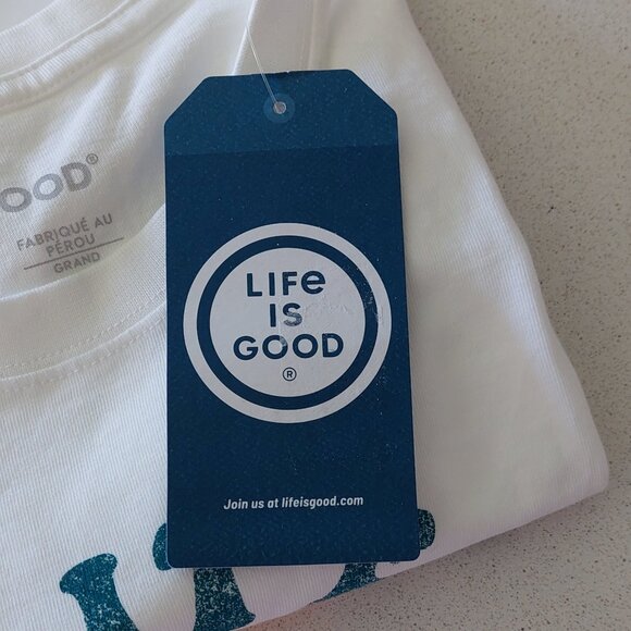 Life Is Good "Take It Easy" White Crusher Tee Men's Med & Large - Picture 9 of 11